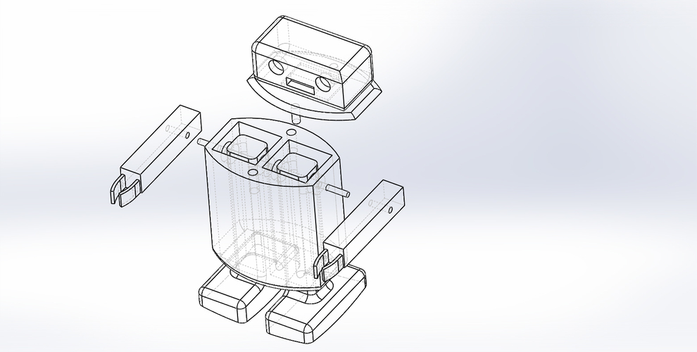 Walkabot - Gravity Powered Ramp Walking Robot - Parts Plated 3D Print 4144