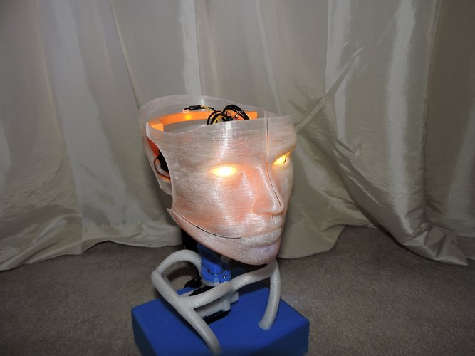 Animated Humanoid Robot Head 3D Print 42375