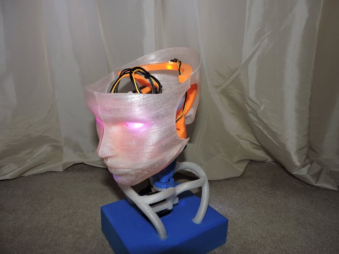Animated Humanoid Robot Head 3D Print 42376