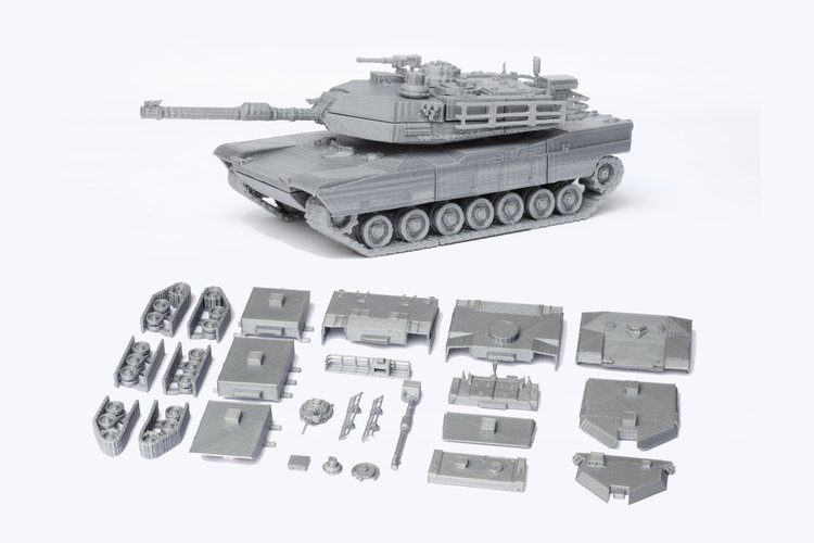 M1 Abrams Tank Model Kit - 25 body parts 3D Print 42454