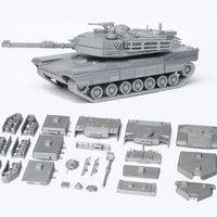 Small M1 Abrams Tank Model Kit - 25 body parts 3D Printing 42454