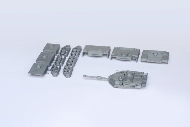 M1 Abrams Tank Model Kit - 25 body parts 3D Print 42458