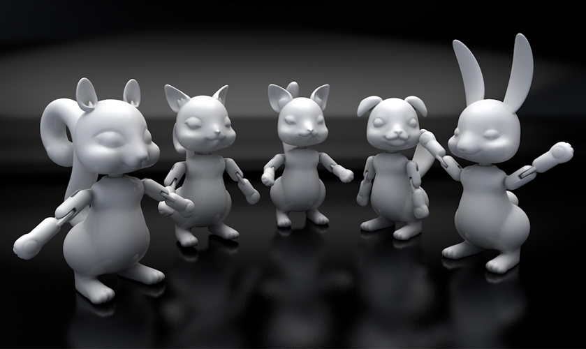 Baby Animal Figures  - Set of 5 3D Print 4252