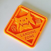 Small #QuinSaga: Monster Landing Zone Plaque - via 3DKToys.com 3D Printing 42648