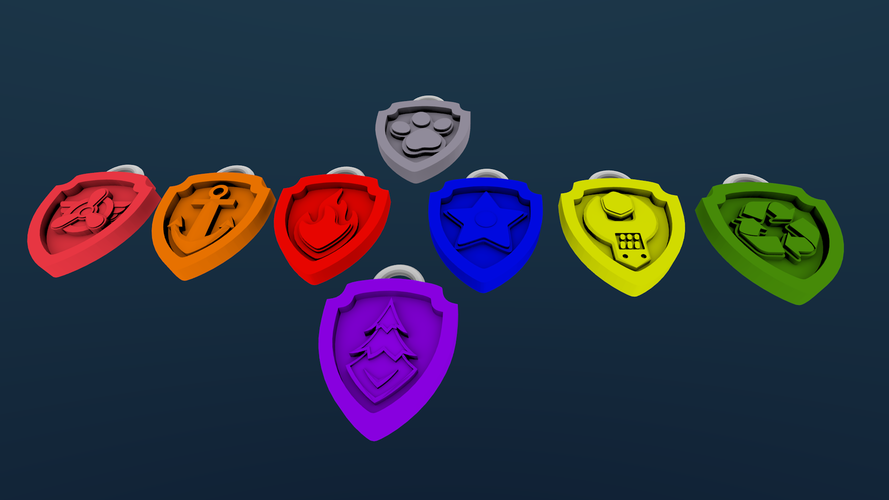 Paw Patrol Badges (Updated 05Jan15) 3D Print 42731 Paw Patrol Badges (Updated 05Jan15) 3D Print 42731