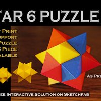 Small Star 6 Puzzle 3D Printing 44384
