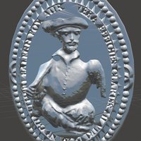 Small Sir Walter Raleigh - Cameo Brooch 3D Printing 45649