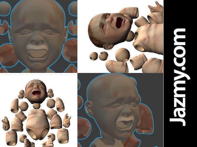 3D Jointed Articulated Baby 3D Print 45785