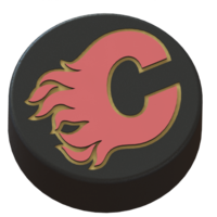 Small Calgary Flames logo on hockey puck 3D Printing 46154