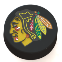 Small Chicago Blackhawks logo on ice hockey puck 3D Printing 46171
