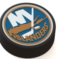 Small New York Islanders logo on ice hockey puck 3D Printing 46676