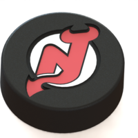 Small New Jersey Devils logo on ice hockey puck 3D Printing 46680