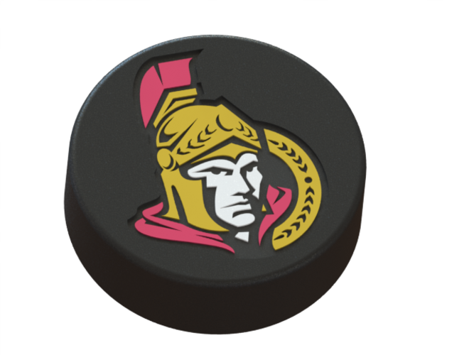 Ottawa Senators logo on ice hockey puck 3D Print 46687