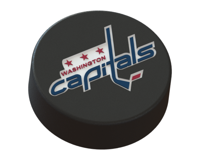 Washington Capitals logo on ice hockey puck 3D Print 46711