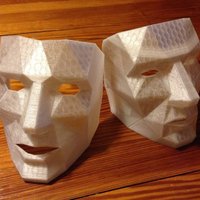 Small Low Polygon Mask with breathing holes  3D Printing 47202