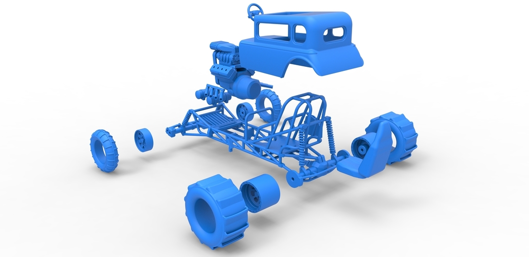 Diecast Mud dragster Hot Rod Scale 1 to 25 3D Print 478798 Diecast Mud dragster Hot Rod Scale 1 to 25 3D Print 478798