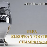 Small UEFA Euro CUP Trophy by NQT.2015 3D Printing 48332