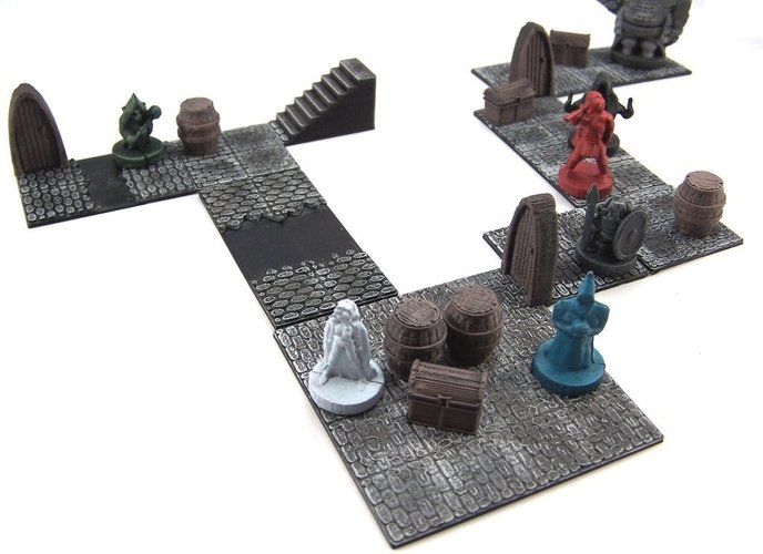 Modular Dungeon Tiles: Core Set 3D Print 48777