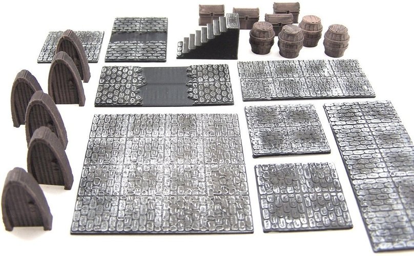 Modular Dungeon Tiles: Core Set 3D Print 48778