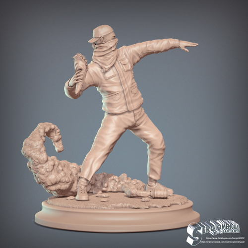 Bansky Rioter STL Statue 2022 Version 3D Print 493208