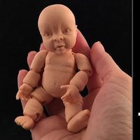 Small Realistic Articulated Miniature Baby Doll - One Piece 3D Printing 49996