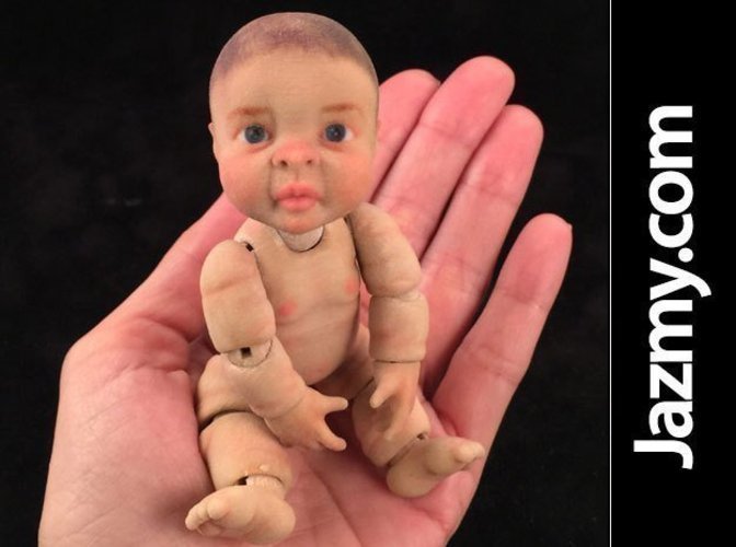 3d Realistic Articulate Ball Jointed Miniature Baby Doll 3D Print 50000