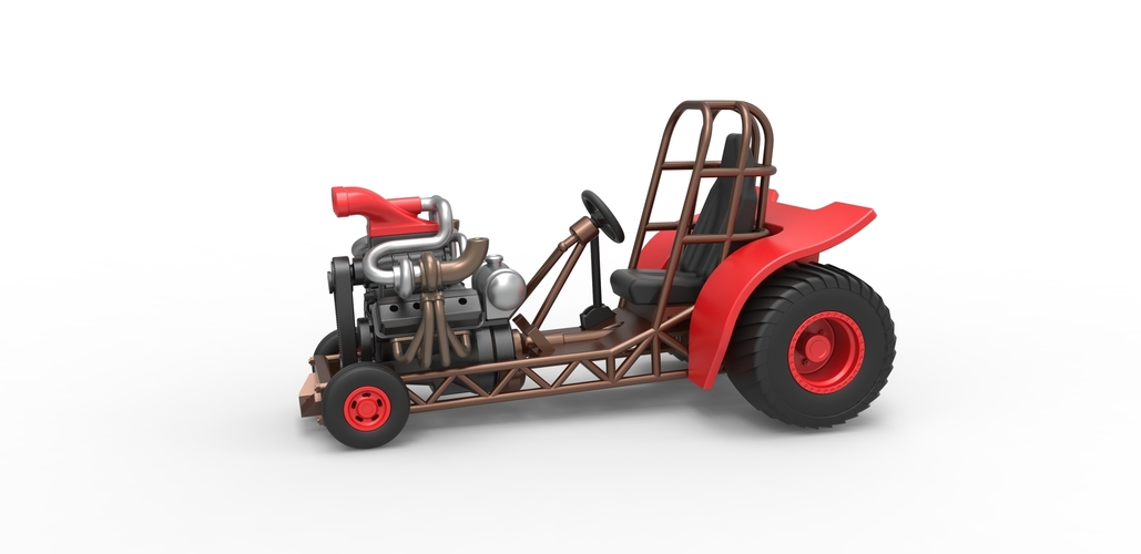 Diecast Mini Rod pulling tractor 7 Scale 1:25 3D Print 503429