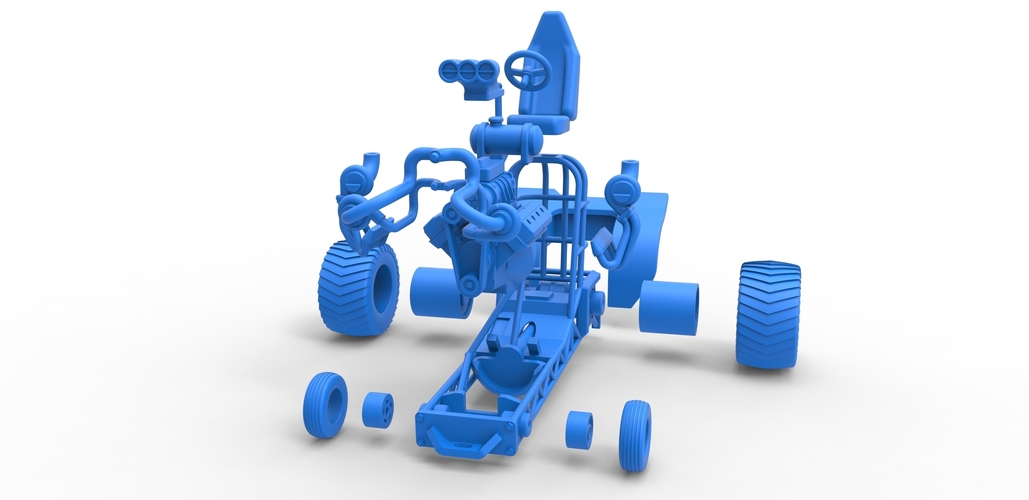 Diecast Mini Rod pulling tractor 7 Scale 1:25 3D Print 503446