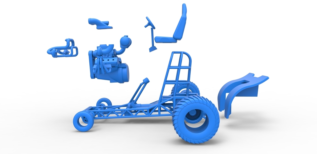 Diecast Mini Rod pulling tractor 7 Scale 1:25 3D Print 503447