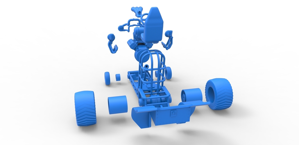 Diecast Mini Rod pulling tractor 7 Scale 1:25 3D Print 503450