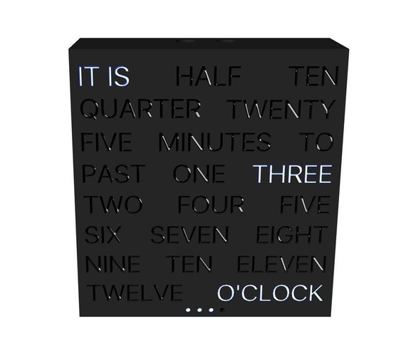 Word clock 3D Print 50572