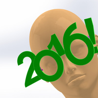 Small 2016 Happy New Year Fun Glasses 3D Printing 50746