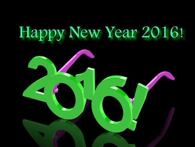 2016 Happy New Year Fun Glasses 3D Print 50747
