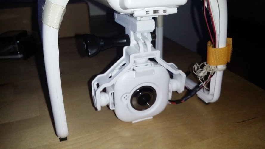 GoPro adapter for DJI Phantom Walkera gimbal redution  3D Print 50969