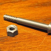 Small M6 bolt 50mm overall, 15mm threads 3D Printing 51966