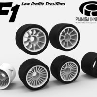 Small Low Profile Tires/Rims for OpenR/C F1 car 3D Printing 52040