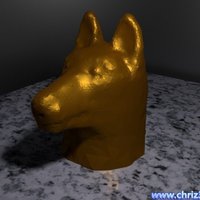 Small German shepherd bust 3D Printing 52094