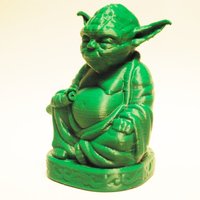Small Improved Yoda Buddha w/ Lightsaber  3D Printing 52348