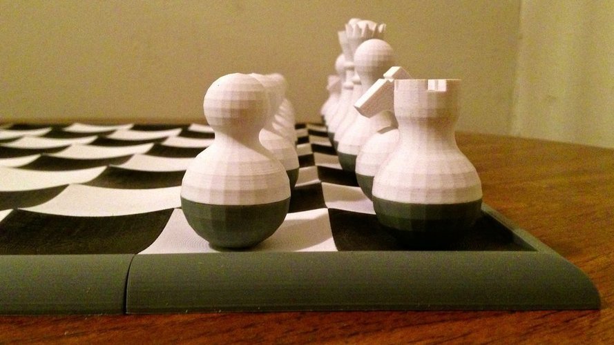 Wobbly Chess Set 3D Print 52771