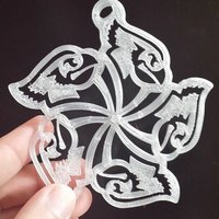 Small Redbird Snowflake Ornament 3D Printing 52836