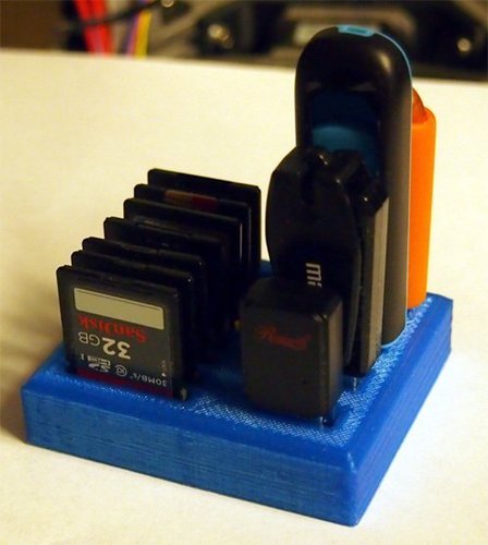 SD Card and USB Stick Holder 3D Print 53344