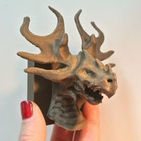Small Forest Dragon Wall-Mount Head 3D Printing 54035