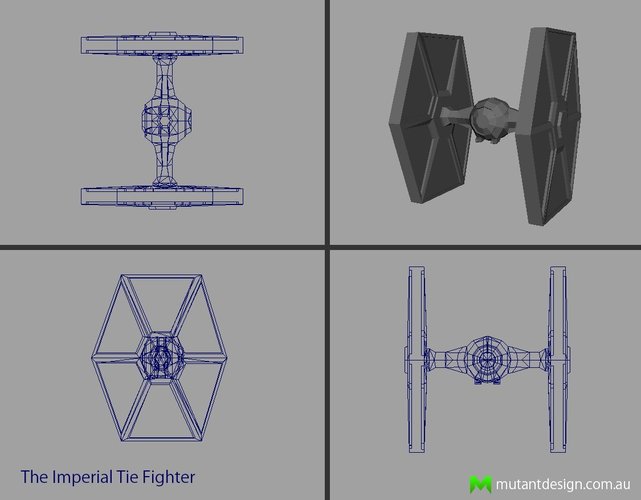 Low Poly Tie Fighter - Star Wars 3D Print 54357
