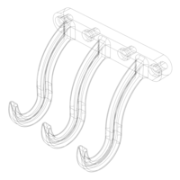 Plastic Triple Wall Hook - Thumbnail 4