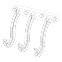 Plastic Triple Wall Hook - Thumbnail 5