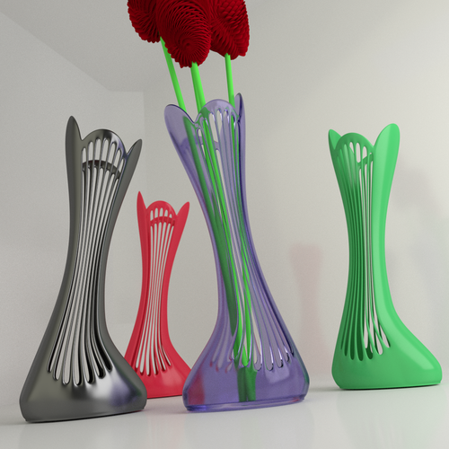 Vase design deco inclined 3D Print 54476
