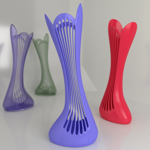 Vase design deco inclined 3D Print 54479