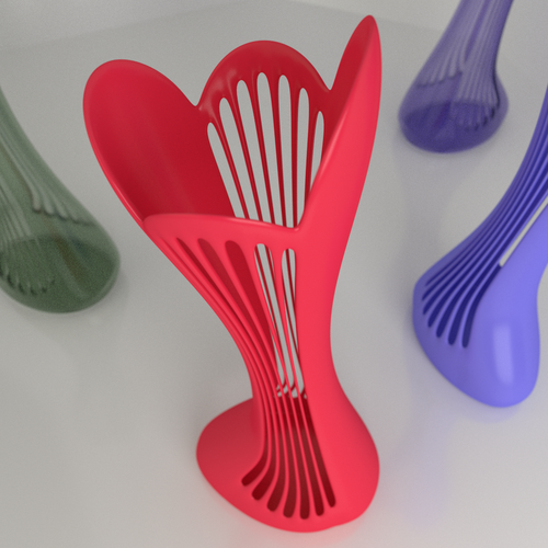 Vase design deco inclined 3D Print 54480