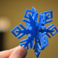 Small MkrClub Snowflake 2-part Tree ornament 3D Printing 55081