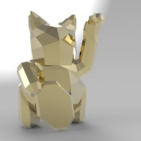 Small Low Poly Maneki Neko (Japanese Cat) 3D Printing 5543